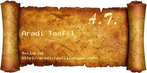 Aradi Teofil névjegykártya